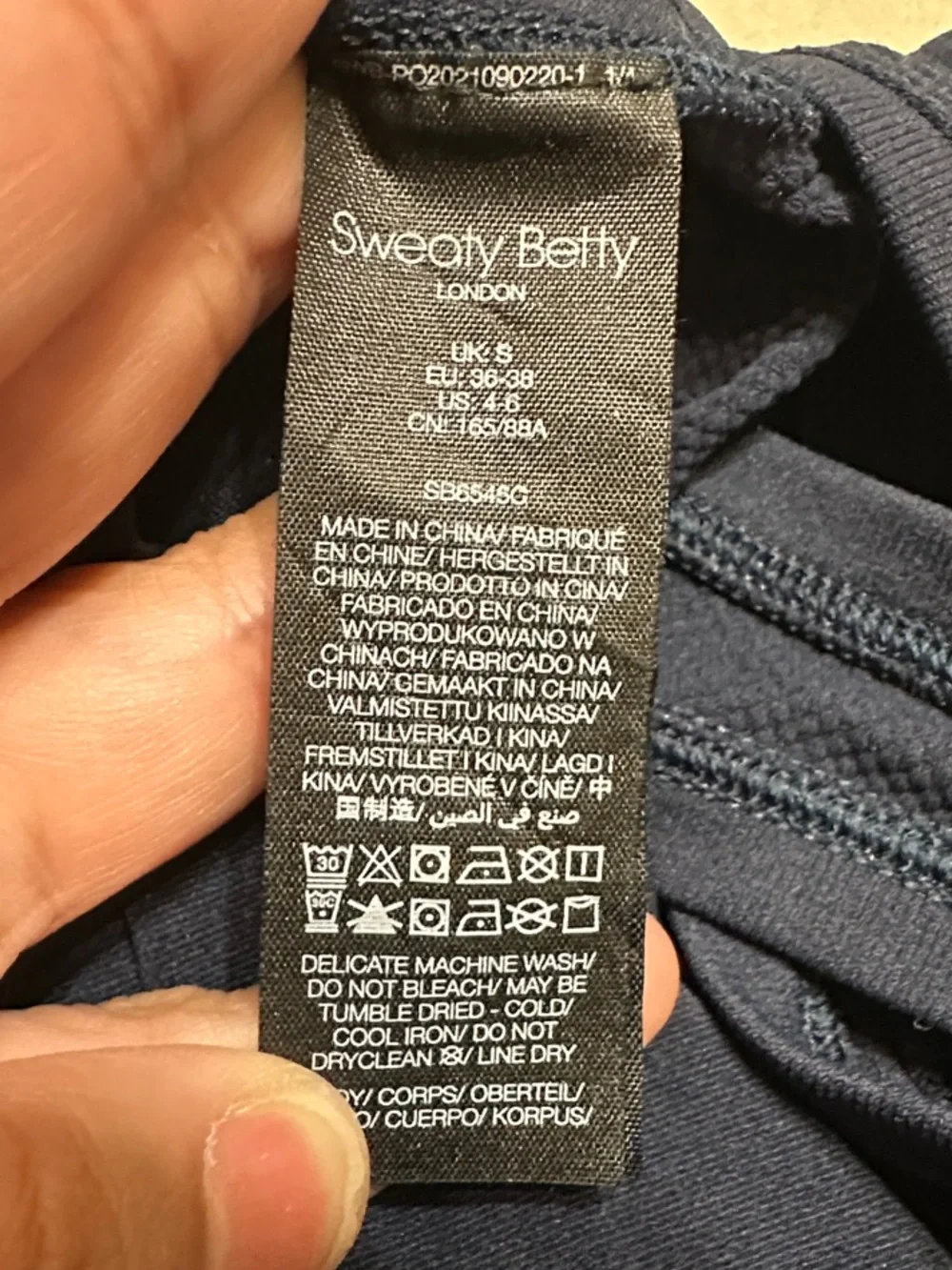 Sweaty Betty Navy Racerback Cropped Performance Tank Top - S